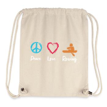 Paix, Amour, Aviron - Sac à cordon recyclé Stanley/Stella - blanc naturel - Devant