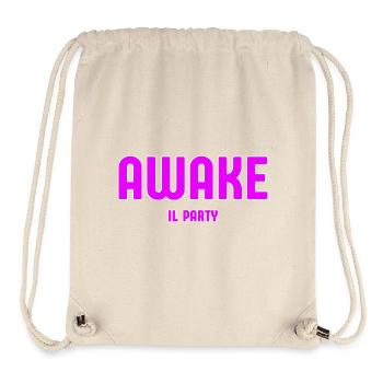 Awake Party Neon Pink - Stanley/Stella recycelter Gym Bag - Naturweiß - Vorne