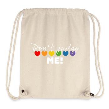 Regenbogenherzchen dont judge me weiss - Stanley/Stella recycelter Gym Bag - Naturweiß - Vorne