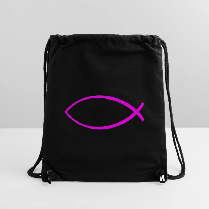 Ichtus fish solid pink Stanley/Stella Recycled Gym Bag