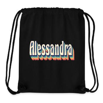 Alessandra T-Shirt Retro Vintage T-Shirt Geschenk - Stanley/Stella recycelter Gym Bag - Schwarz - Vorne