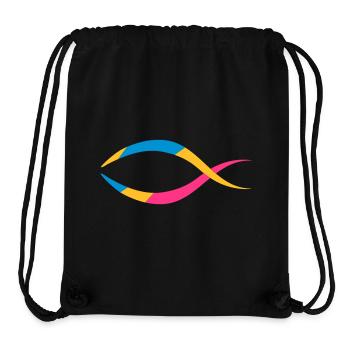 le poisson comme un symbole chrétien - Sac à cordon recyclé Stanley/Stella - noir - Devant