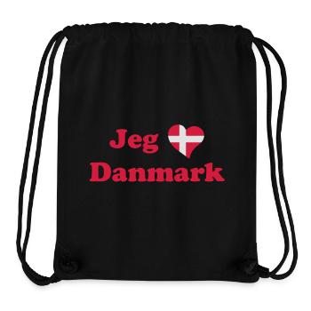Jeg elsker Danmark - J'aime le Danemark - Sac à cordon recyclé Stanley/Stella - noir - Devant