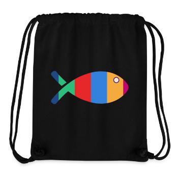 POISSON - Sac à cordon recyclé Stanley/Stella - noir - Devant