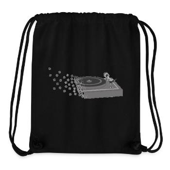 Platine vinyle Pixelart - Sac à cordon recyclé Stanley/Stella - noir - Devant
