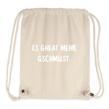 Es gheat mehr gschmust. Dialekt Bussi Statement - Stanley/Stella recycelter Gym Bag - Naturweiß - Vorne