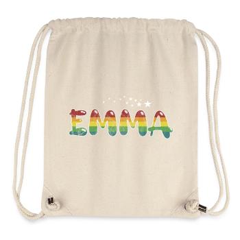 Vorname Emma Mädchenname Namensgeschenk - Stanley/Stella recycelter Gym Bag - Naturweiß - Vorne