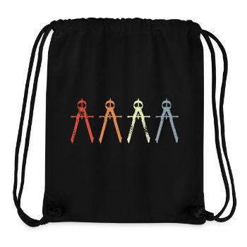 Retro Architekt Zirkel - Stanley/Stella recycelter Gym Bag - Schwarz - Vorne