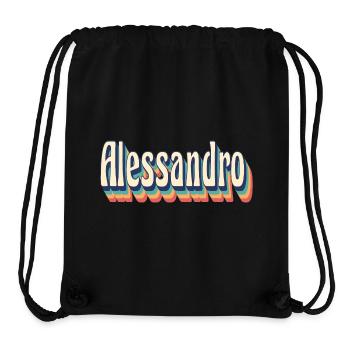 Alessandro Retro Vintage T-Shirt Geschenk T-Shirt - Stanley/Stella recycelter Gym Bag - Schwarz - Vorne