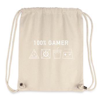 100% Gamer (Version Blanche) - Sac à cordon recyclé Stanley/Stella - blanc naturel - Devant