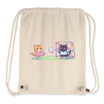 Cute Cats Playing Football Striker Goalkeeper Kids - Stanley/Stella Recycled Gym Bag - natural - Front