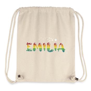 Prénom Emilia Nom de jeune fille cadeau - Sac à cordon recyclé Stanley/Stella - blanc naturel - Devant