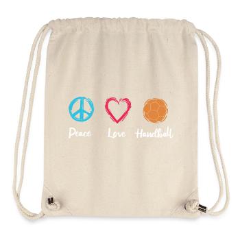 Frieden Liebe Handball - Stanley/Stella recycelter Gym Bag - Naturweiß - Vorne