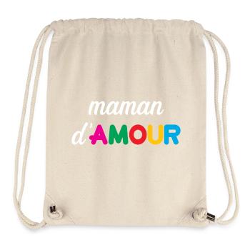 Maman d'Amour - Fête des Mères - Sac à cordon recyclé Stanley/Stella - blanc naturel - Devant