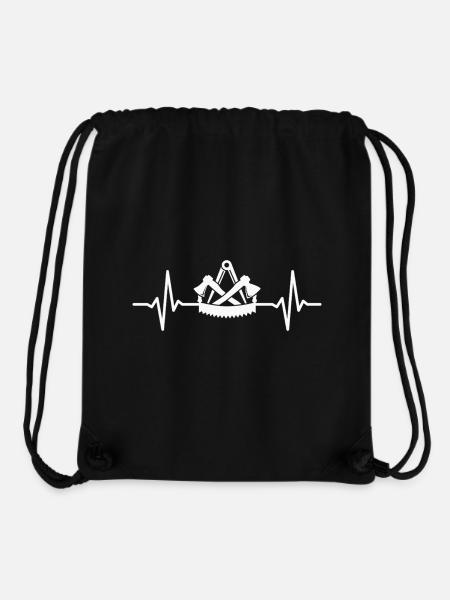 Zimmerer Zunftzeichen Herzschlag Zimmermann - Stanley/Stella recycelter Gym Bag - Schwarz