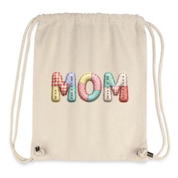 Mom Lettering Patchwork Fabric Look - Stanley/Stella Recycled Gym Bag - natural - Front