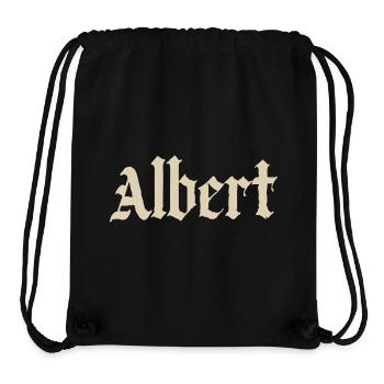 Albert Gothic Script  - Stanley/Stella recycelter Gym Bag - Schwarz - Vorne