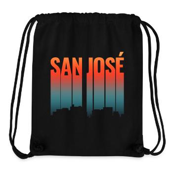 San José Skyline Farbverlauf - Stanley/Stella recycelter Gym Bag - Schwarz - Vorne