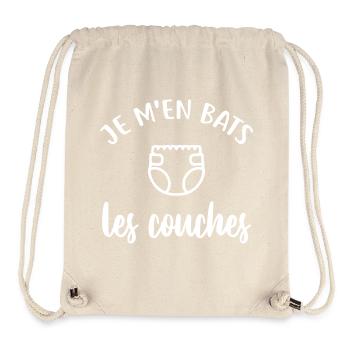 Je m'en bats les couches - Sac à cordon recyclé Stanley/Stella - blanc naturel - Devant