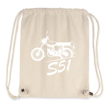 Simson S51 Symbol Nostalgie GDR Mobyl Amis - Sac à cordon recyclé Stanley/Stella - blanc naturel - Devant