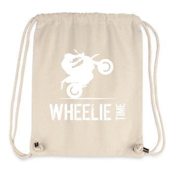 Motorcycle Biker Symbol Wheelie Time Illustration - Stanley/Stella Recycled Gym Bag - natural - Front