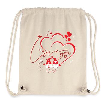 Valentines Day love heart gnomes - Stanley/Stella Recycled Gym Bag - natural - Front