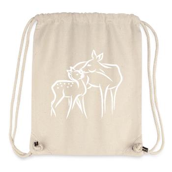 Chevreuil au faon - Sac à cordon recyclé Stanley/Stella - blanc naturel - Devant
