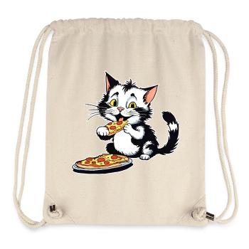 Cat loves pizza - Stanley/Stella Recycled Gym Bag - natural - Front