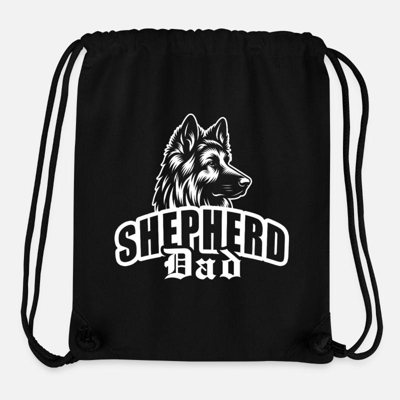 « Shepherd Dad » - avec tête de chien - Sac à cordon recyclé Stanley/Stella - noir
