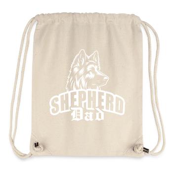 "Shepherd Dad" - mit Hundekopf - Stanley/Stella recycelter Gym Bag - Naturweiß - Vorne