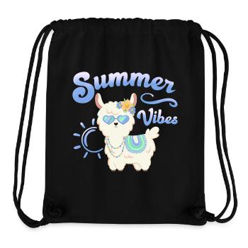 Lama Sommer Alpaka - Summer vibes - Sommerstimmung - Stanley/Stella recycelter Gym Bag - Schwarz - Vorne