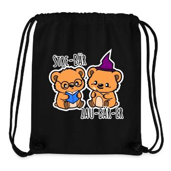 Niedliche beste Freunde: StreBär und ZauBärer - Stanley/Stella recycelter Gym Bag - Schwarz - Vorne