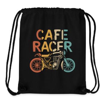 vintage caferacer illustration - custom biker logo - Stanley/Stella Recycled Gym Bag - black - Front