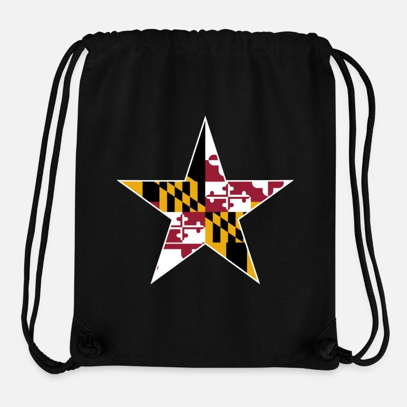 Conception d’étoile du drapeau du Maryland - Sac à cordon recyclé Stanley/Stella - noir