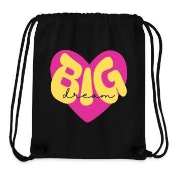 Farbenfrohes Herzdesign "Dream Big" - Stanley/Stella recycelter Gym Bag - Schwarz - Vorne