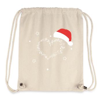 Weihnachten Musik Herz aus Musiknoten & Sternen - Stanley/Stella recycelter Gym Bag - Naturweiß - Vorne