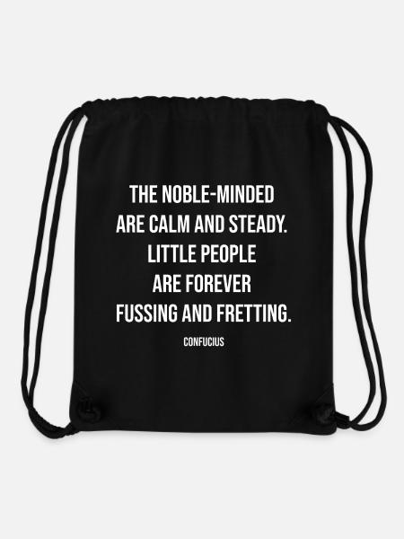 Confucius Quote on Noble Minds - Stanley/Stella Recycled Gym Bag - black