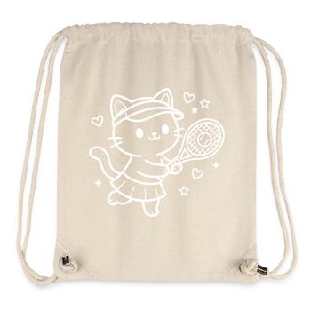 Kawaii Katze Tennisspieler - Stanley/Stella recycelter Gym Bag - Naturweiß - Vorne