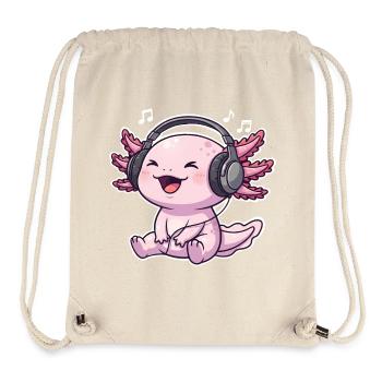  Axolotl Singen Musik Hören - Stanley/Stella recycelter Gym Bag - Naturweiß - Vorne
