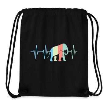 bunte Farben Elefant Elefanten Herzschlag Symbol - Stanley/Stella recycelter Gym Bag - Schwarz - Vorne