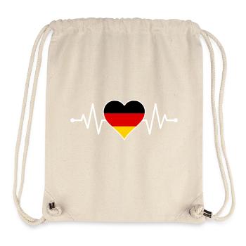 I Love Germany Flag Heart German Deutschland Tee - Stanley/Stella recycelter Gym Bag - Naturweiß - Vorne
