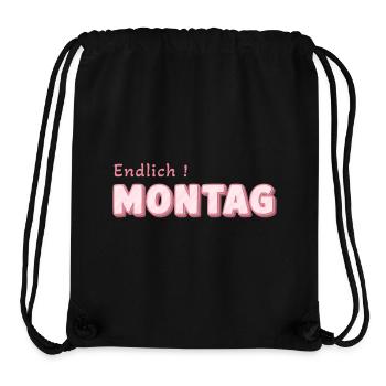 Endlich Montag – Pink Retro Schrift - Stanley/Stella recycelter Gym Bag - Schwarz - Vorne