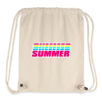 Retro Summer | 80s Style Rainbow  - Stanley/Stella Recycled Gym Bag - natural - Front