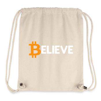Bitcoin Logo Vintage Believe Crypto BTC Blockchain - Sac à cordon recyclé Stanley/Stella - blanc naturel - Devant