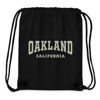 Oakland California Typography Tee - Stanley/Stella Recycled Gym Bag - black - Front