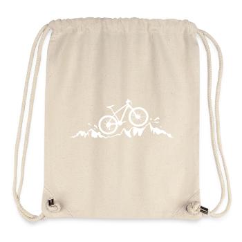 Mountain biking in the mountains silhouette - Stanley/Stella Recycled Gym Bag - natural - Front
