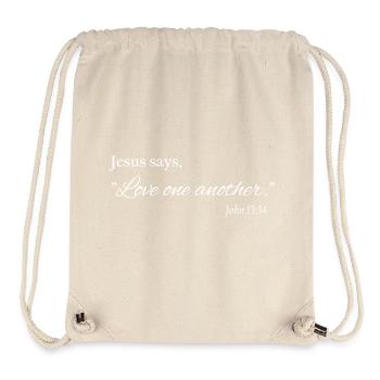 Aimez-vous les uns les autres – Foi chrétienne - Sac à cordon recyclé Stanley/Stella - blanc naturel - Devant