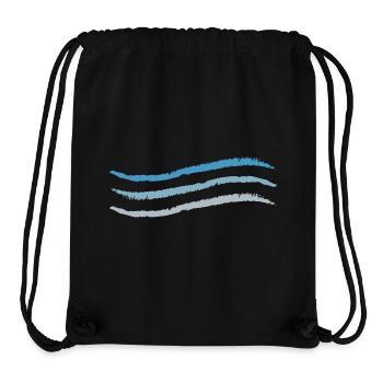 3 lignes sales vague bleue à grise - Sac à cordon recyclé Stanley/Stella - noir - Devant