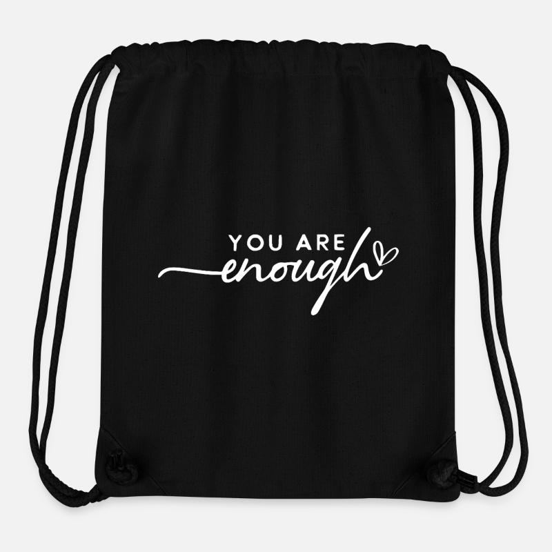 Vous êtes assez – Amour de soi et motivation - Sac à cordon recyclé Stanley/Stella - noir