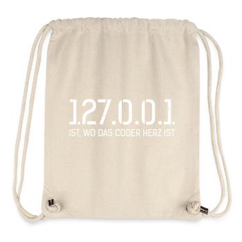 Science Coder 127.0.0.1 IST. WO CODER HERZ IST - Stanley/Stella recycelter Gym Bag - Naturweiß - Vorne